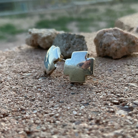 Southwestern Cross Stud Earrings - Picture 2 of 4